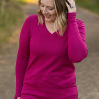 IN STOCK Leah Long Sleeve Top - Magenta | Women's Casual Top FINAL SALE