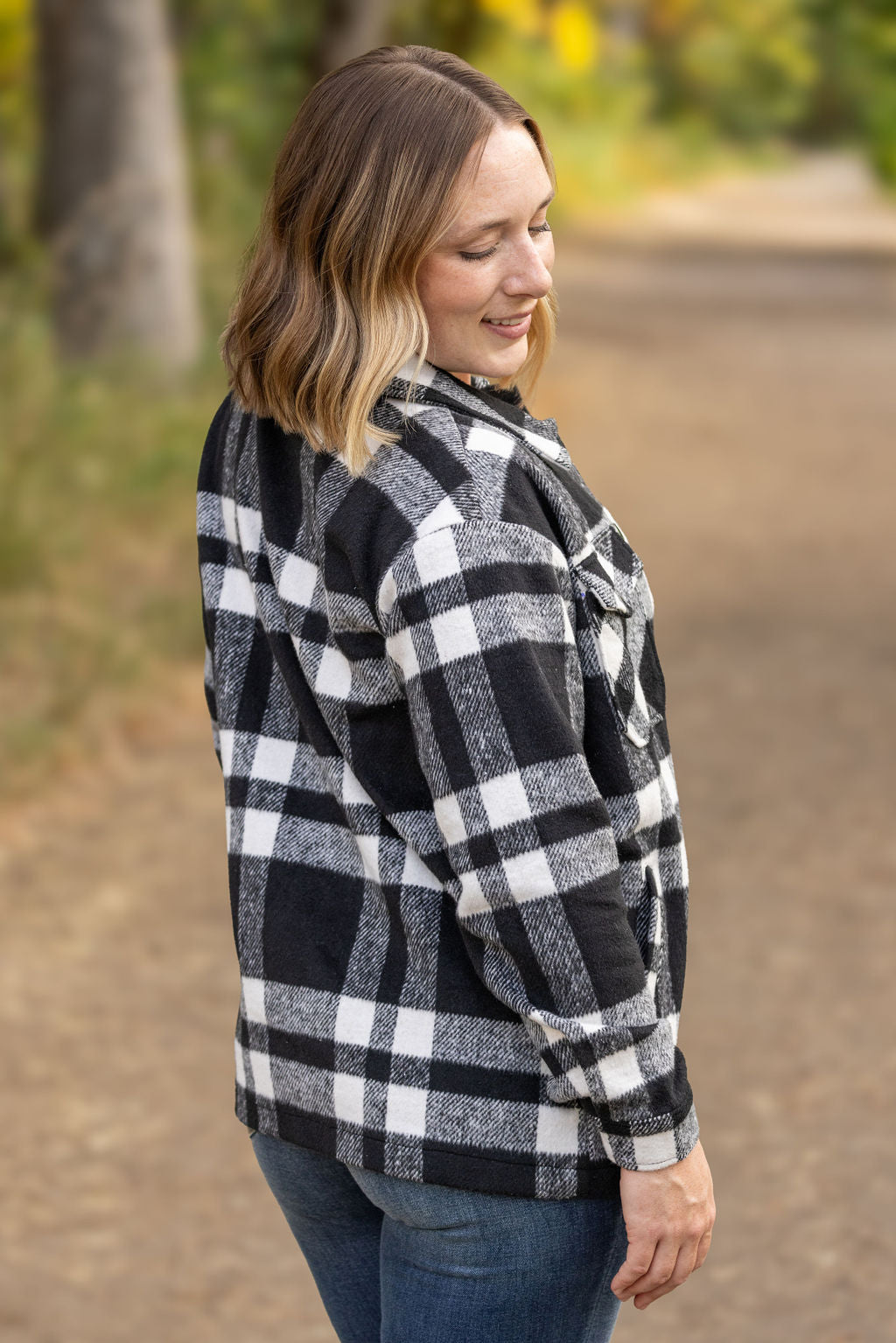 IN STOCK Norah Plaid Shacket - Classic Black and White | Women&