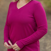 IN STOCK Leah Long Sleeve Top - Magenta | Women's Casual Top FINAL SALE