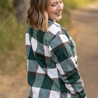 IN STOCK Norah Plaid Shacket - Evergreen and White