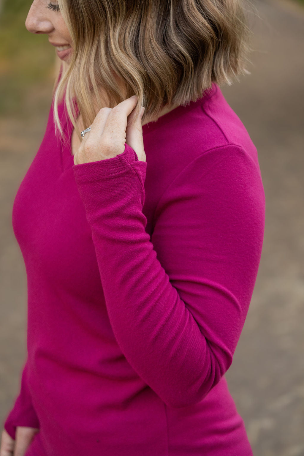 IN STOCK Leah Long Sleeve Top - Magenta | Women&