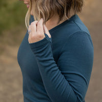 IN STOCK Leah Long Sleeve Top - Teal | Women's Casual Top FINAL SALE