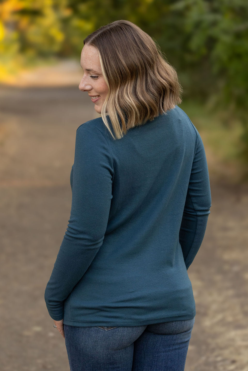 IN STOCK Leah Long Sleeve Top - Teal | Women&