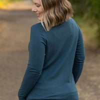 IN STOCK Leah Long Sleeve Top - Teal | Women's Casual Top FINAL SALE