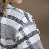 IN STOCK Norah Plaid Shacket - Classic Grey and White | Women's Shacket FINAL SALE