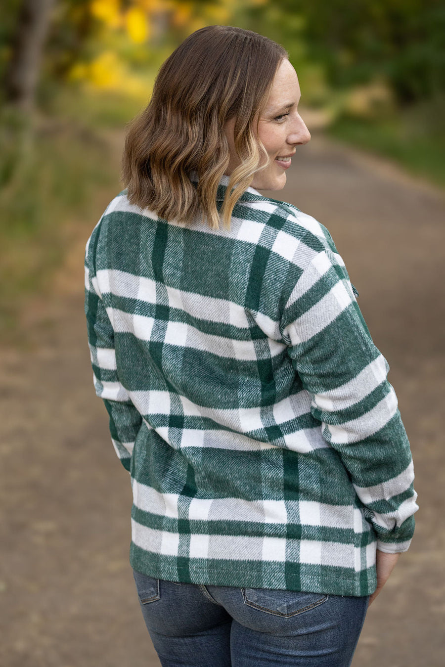 IN STOCK Norah Plaid Shacket - Classic Green and Grey Mix FINAL SALE