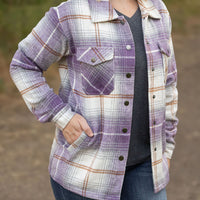 IN STOCK Norah Plaid Shacket - Purple and Gold FINAL SALE