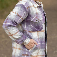 IN STOCK Norah Plaid Shacket - Purple and Gold FINAL SALE