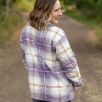 IN STOCK Norah Plaid Shacket - Purple and Gold FINAL SALE