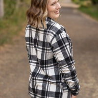 IN STOCK Norah Plaid Shacket - Ivory and Black