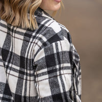 IN STOCK Norah Plaid Shacket - Ivory and Black