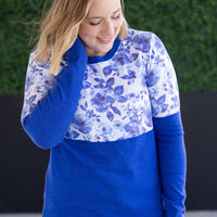 IN STOCK Natalie Pullover - Sapphire Floral and Blue