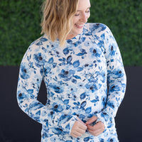 IN STOCK Blair Long Sleeve Top - Sapphire Floral