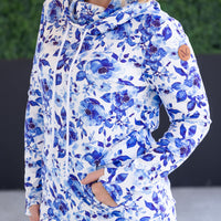 IN STOCK Soft Funnel Neck - Sapphire Floral