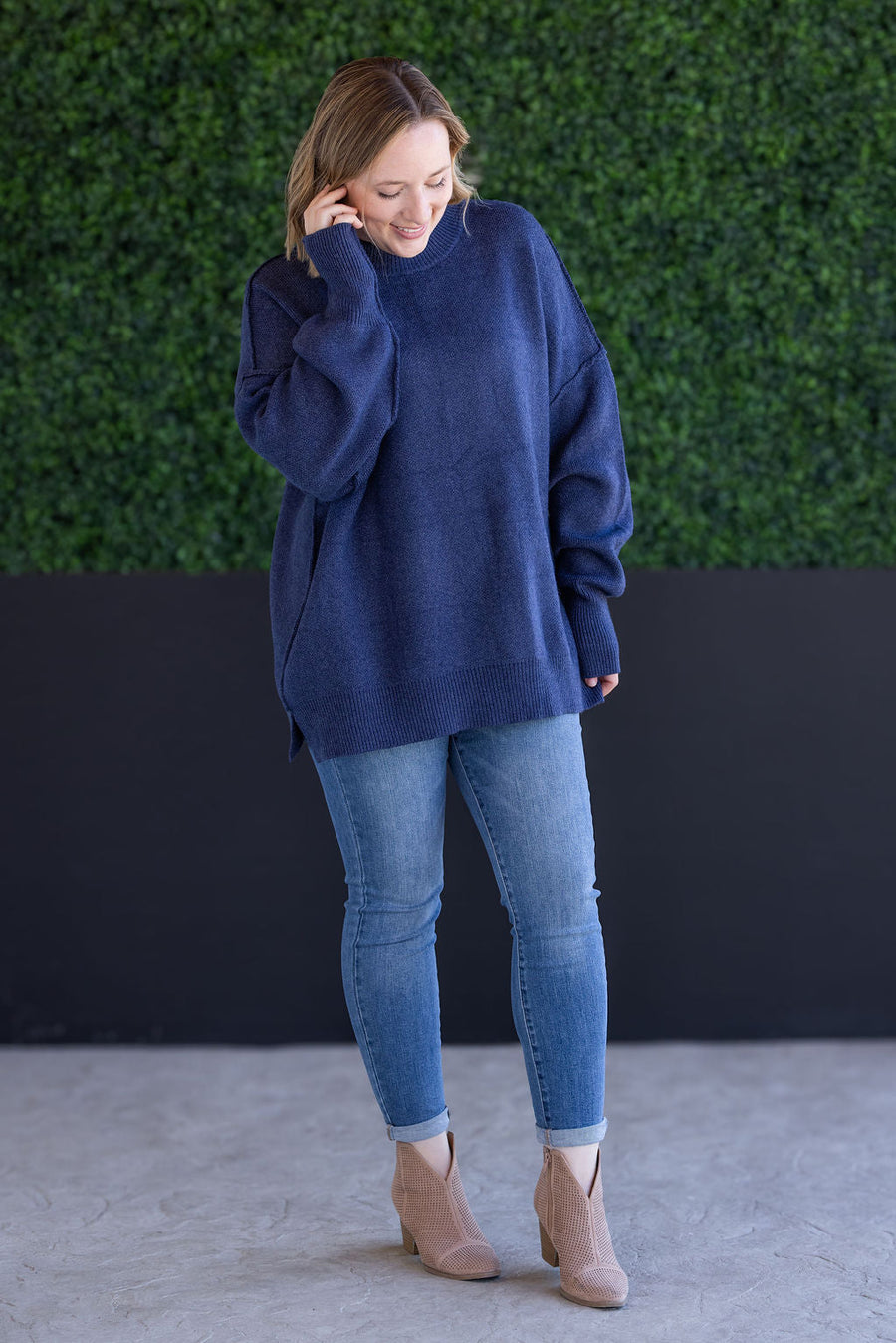 IN STOCK Aurora Cozy Sweater - Navy