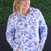 IN STOCK HalfZip Hoodie - Sapphire Floral