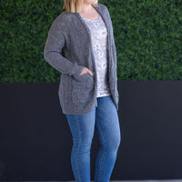 IN STOCK Open Knit Cardigan - Grey