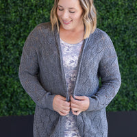 IN STOCK Open Knit Cardigan - Grey