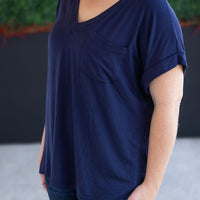 IN STOCK Sierra Pocket Top - Navy
