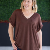 IN STOCK Sierra Pocket Top - Brown FINAL SALE