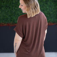 IN STOCK Sierra Pocket Top - Brown FINAL SALE