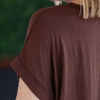 IN STOCK Sierra Pocket Top - Brown FINAL SALE