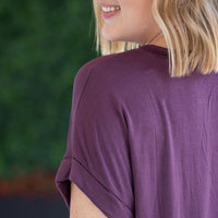 IN STOCK Sierra Pocket Top - Plum FINAL SALE
