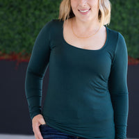 IN STOCK Alyssa Long Sleeve Top - Hunter Green