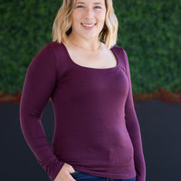 IN STOCK Alyssa Long Sleeve Top - Plum
