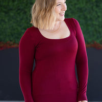 IN STOCK Alyssa Long Sleeve Top - Burgundy