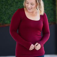 IN STOCK Alyssa Long Sleeve Top - Burgundy