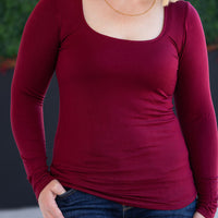 IN STOCK Alyssa Long Sleeve Top - Burgundy