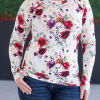 IN STOCK Blair Long Sleeve Top - Burgundy Bloom