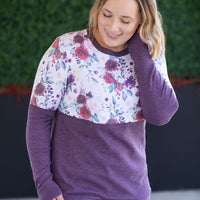 IN STOCK Natalie Pullover - Burgundy Bloom and Plum FINAL SALE