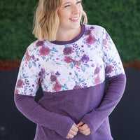 IN STOCK Natalie Pullover - Burgundy Bloom and Plum FINAL SALE