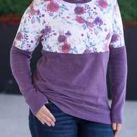 IN STOCK Natalie Pullover - Burgundy Bloom and Plum FINAL SALE