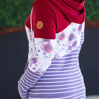 IN STOCK Colorblock Fullzip - Burgundy, Burgundy Bloom, and Plum Stripes FINAL SALE