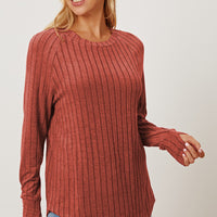 Basic Bae Full Size Ribbed Thumbhole Sleeve T-Shirt