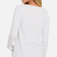 Zenana Full Size V-Neck Long Sleeve T-Shirt