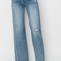 RISEN Full Size High Waist Distressed Wide Leg Jeans