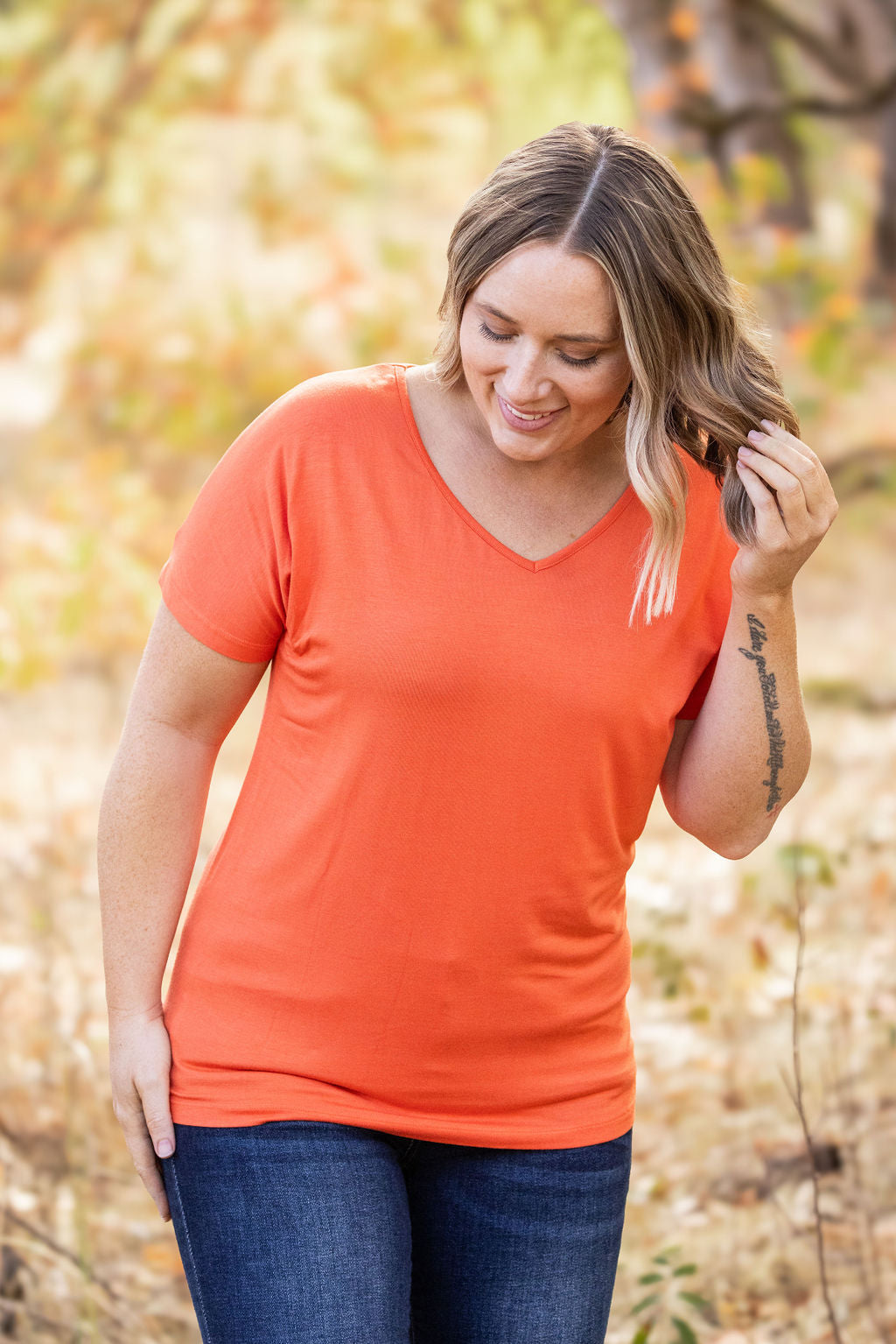 IN STOCK Chloe Cozy Tee - Pumpkin | Women&