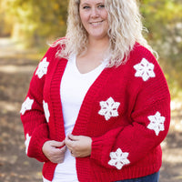 IN STOCK Snowflake Cardigan - Red