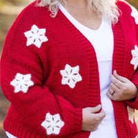 IN STOCK Snowflake Cardigan - Red