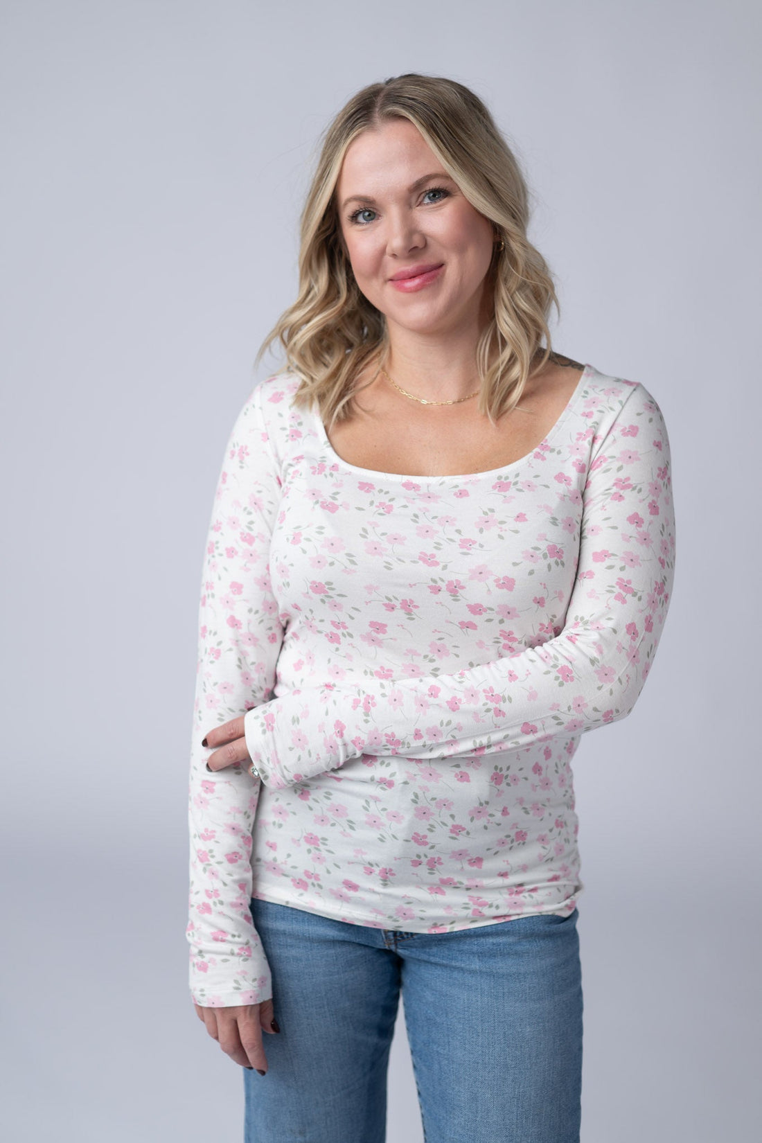 IN STOCK Alyssa Long Sleeve Top - Pretty in Pink Floral