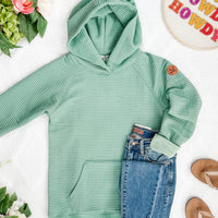 IN STOCK Tatum Textured Pullover Hoodie - Sea Green