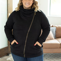 IN STOCK Quinn ZipUp Cowl - Black | Women's Hoodie