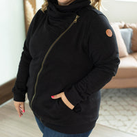 IN STOCK Quinn ZipUp Cowl - Black | Women's Hoodie