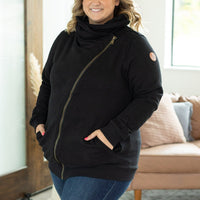 IN STOCK Quinn ZipUp Cowl - Black | Women's Hoodie