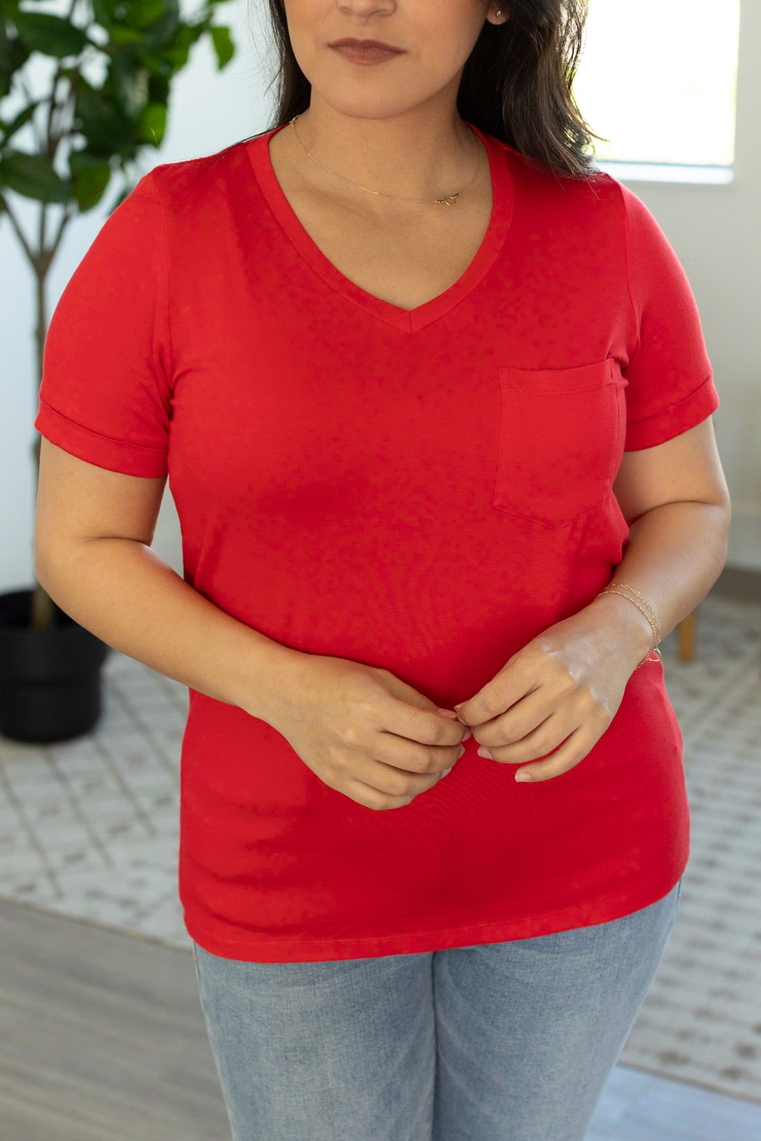 IN STOCK Sophie Pocket Tee - Red | Women&