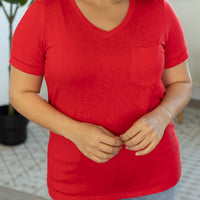 IN STOCK Sophie Pocket Tee - Red | Women's Short Sleeve